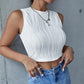 Blusa casual estilo high street com decote cropped